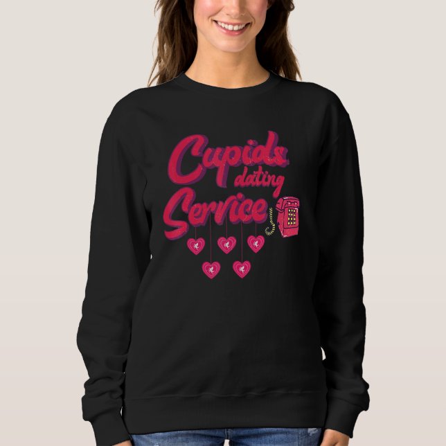 Moletom Retro Cupid's Dating Service Funny Valentine's Day (Frente)