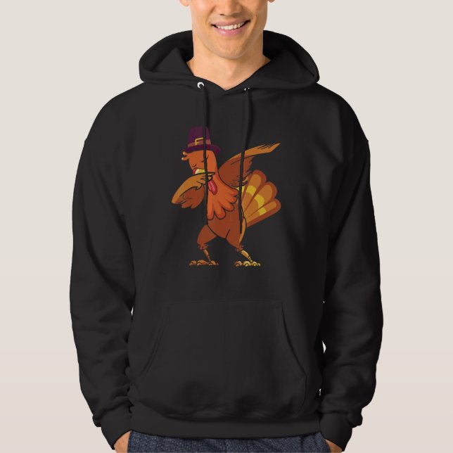 Moletom Retro Dabbing Turkey Family Matching Thanksgiving  (Frente)