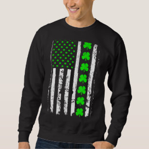 Moletom Retro Dia de São Patrício Green Irish American Fla