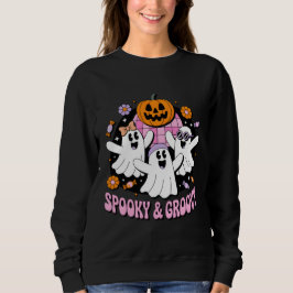 Moletom Retro Disco Fantasmas Spooky e Groovy Halloween