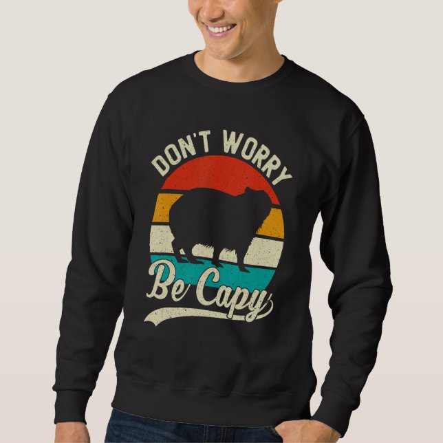 Moletom Retro Don't Worry Be Capy - Capybaras Capybara Mem (Frente)