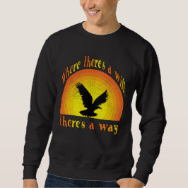 Moletom Retro Eagle 'Onde Há Vontade' Motivacional