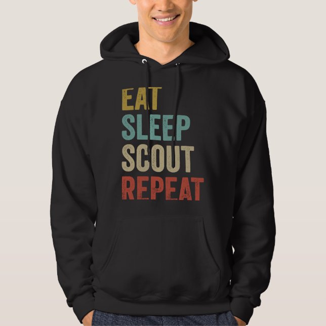 Moletom Retro Eat Sleep Scout Boy Scouting Leader (Frente)