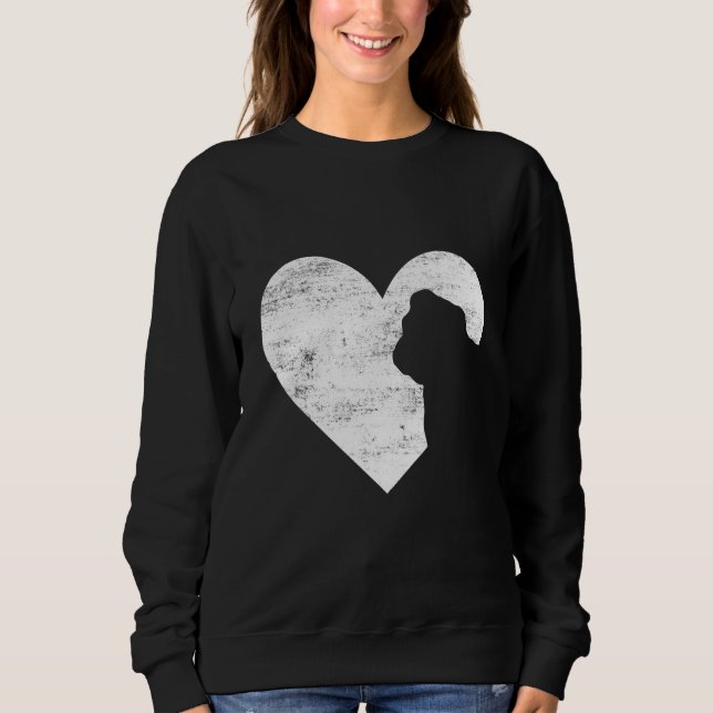 Moletom Retro English Bulldog Dog Heart Valentine's Day Do (Frente)