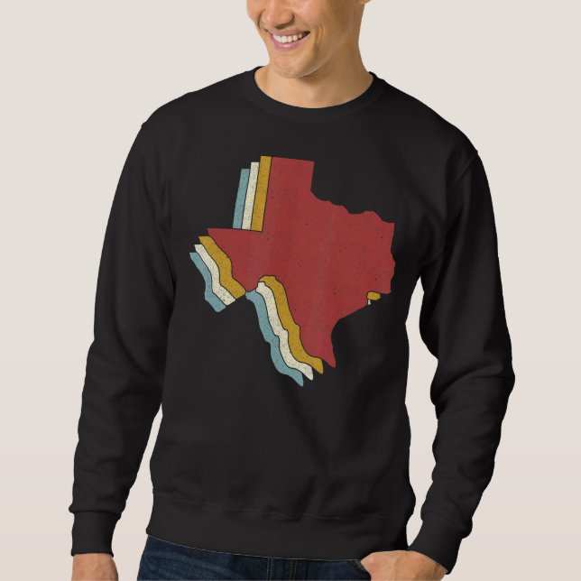 Moletom Retro EUA State Vintage Map Texas (Frente)