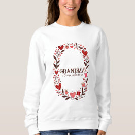 Moletom Retro Floral Heart Valentine Custom Grandma Mom