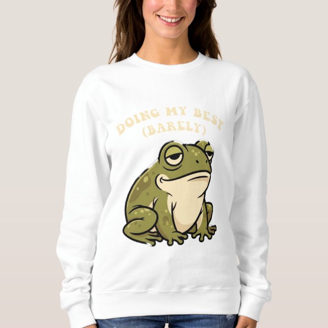 Moletom Retro Frog Doing My Best Women’s Sweatshirt (Frente)