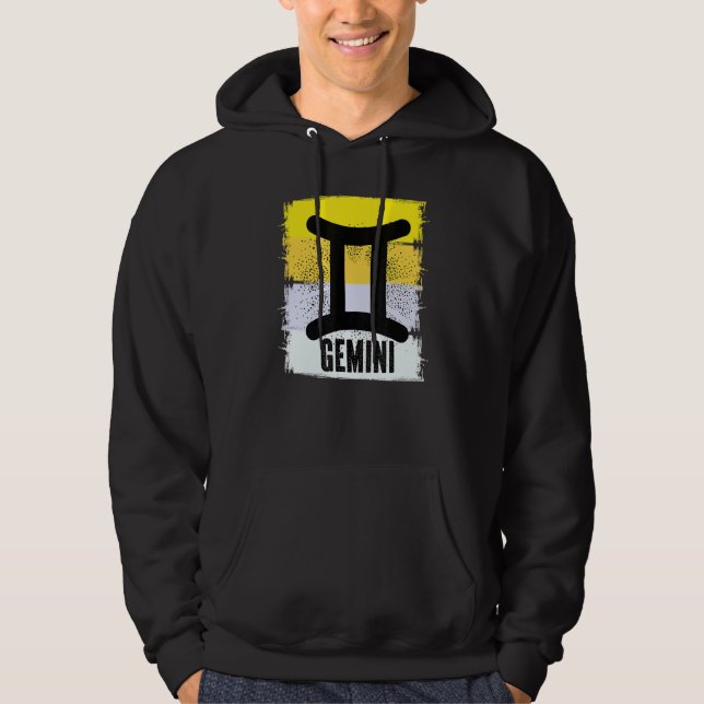Moletom Retro Gemini Birthday - Símbolo Zodiac Constelação (Frente)