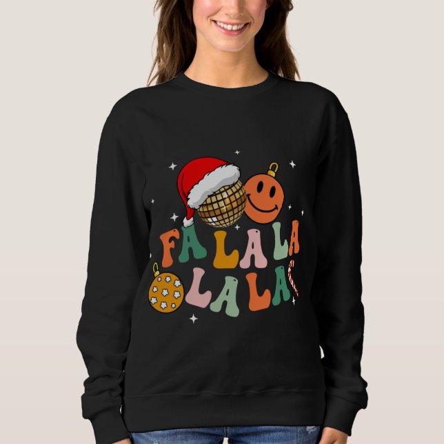 Moletom Retro Groovy Fa La Christmas Lights Cute Xmas S (Frente)