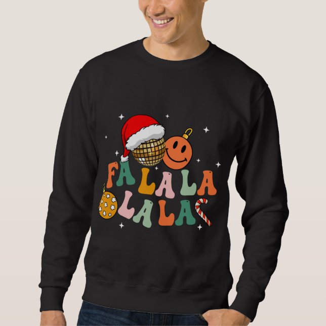 Moletom Retro Groovy Fa La Christmas Lights Cute Xmas S (Frente)