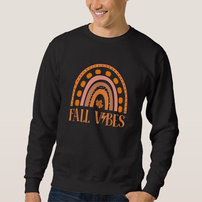 Moletom Retro Groovy Fall Vibes Pumpkin Spice Obrigado de  (Frente)