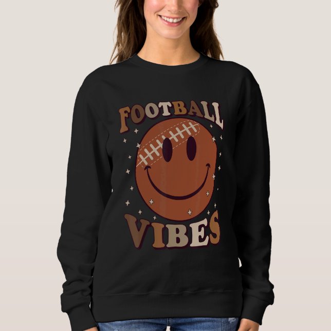 Moletom Retro Groovy Football Vibes Family Matching Footba (Frente)