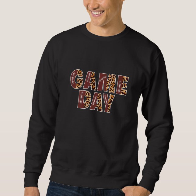 Moletom Retro Groovy Leopard Game Day Vibes Family Matchin (Frente)
