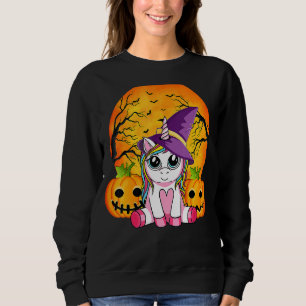 Moletom Retro Halloween Cute Witchy Unicorn Girls 2