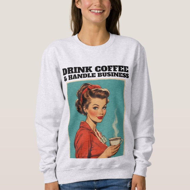 MOLETOM RETRO HOUSEWIFE COFFEE FUNNY T-SHIRT (Frente)