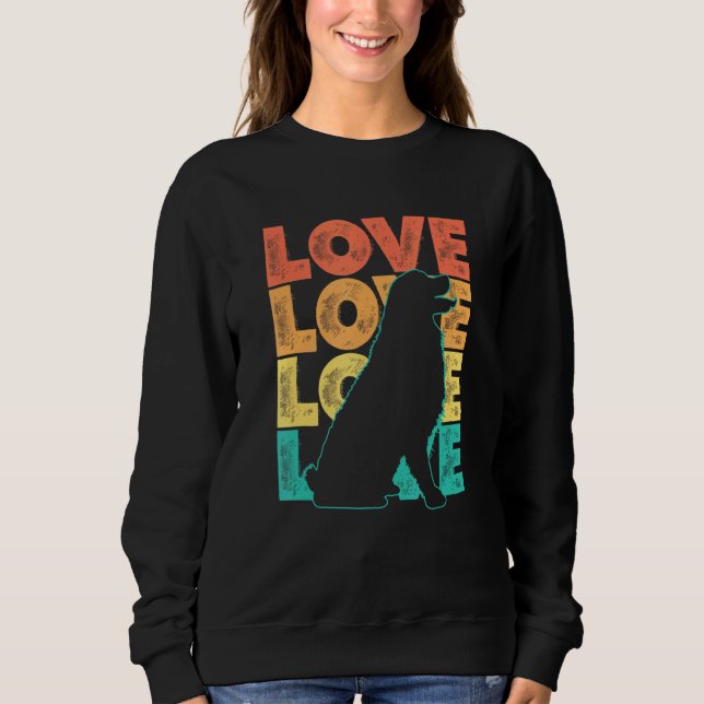 Moletom Retro I Love My Bernese Mountain Dog Theme Design (Frente)