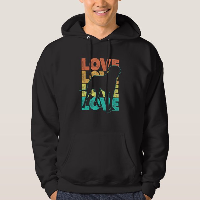 Moletom Retro I Love My English Mastiff Dog Theme Design (Frente)