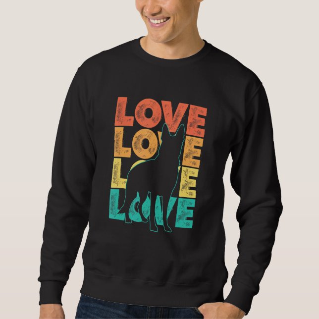 Moletom Retro I Love My German shepherd Dog Theme Design (Frente)