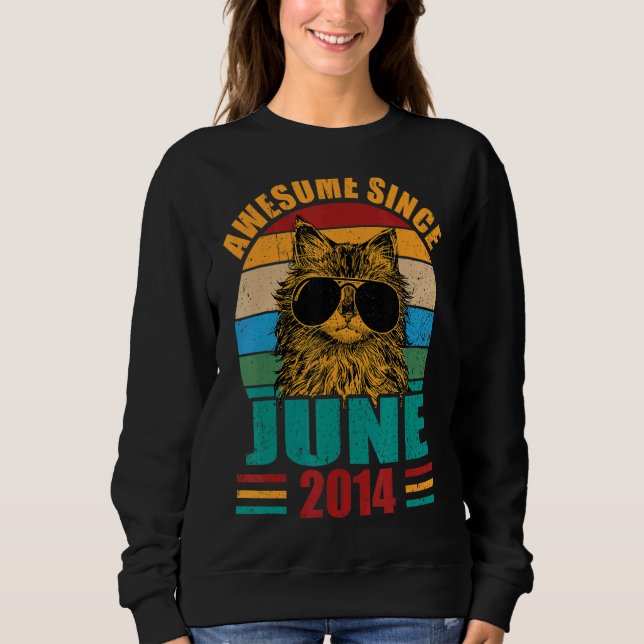 Moletom Retro Incrível Desde junho de 2014 8º Aniversário  (Frente)