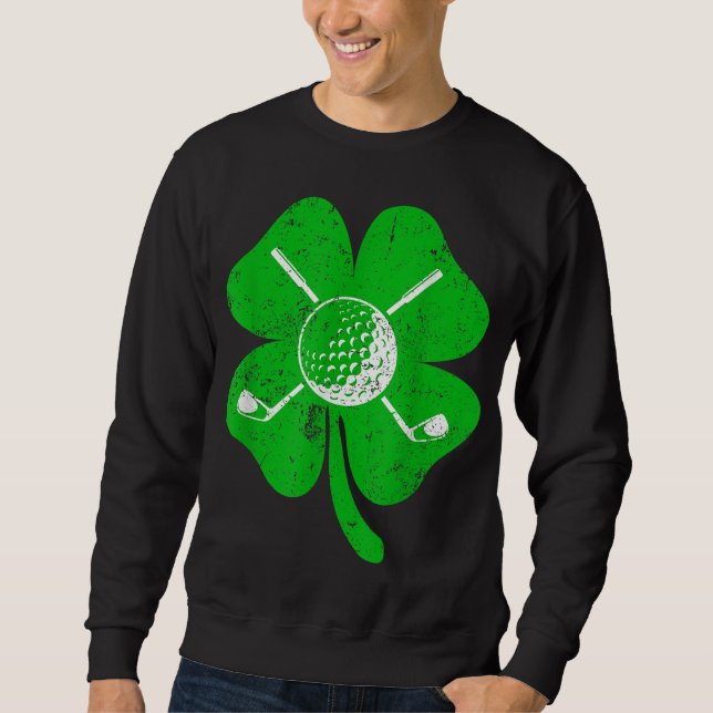 Moletom Retro Irish Shamrock Golf Sports Lover Rua Patrick (Frente)