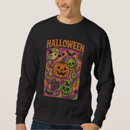 Moletom Retro Jack-O’-Lanterna Roupas De Halloween Unisex