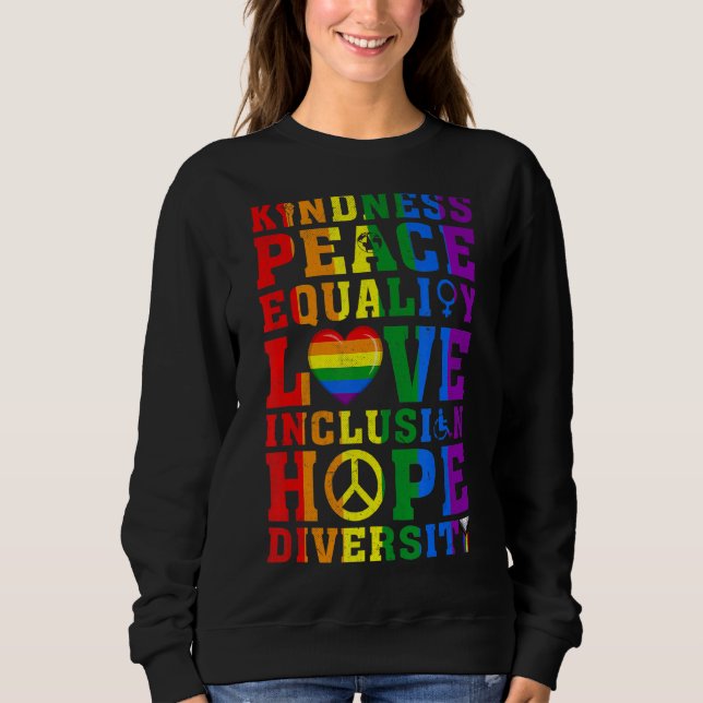 Moletom Retro Kindness Human Rights Peace Lgbt Gay Lésbica (Frente)