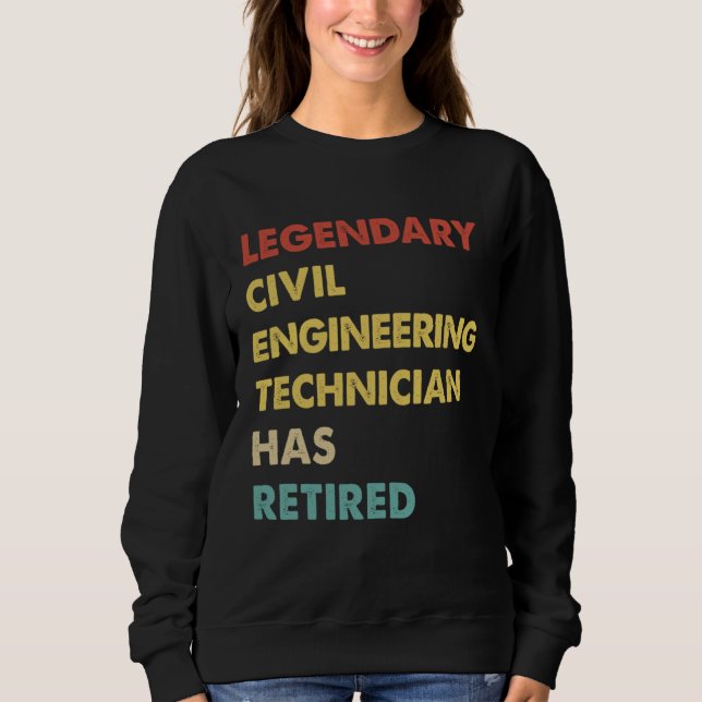 Moletom Retro Legendary Civil Engineering Technician Has R (Frente)