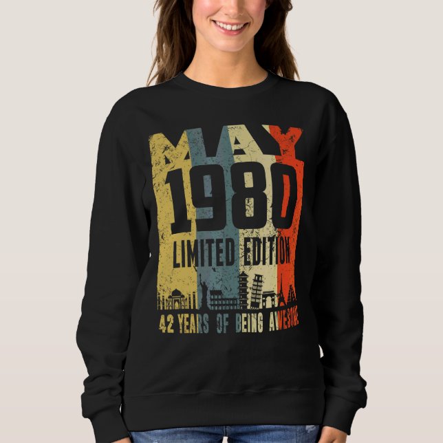 Moletom Retro Maio 1980 42º Aniversário (Frente)