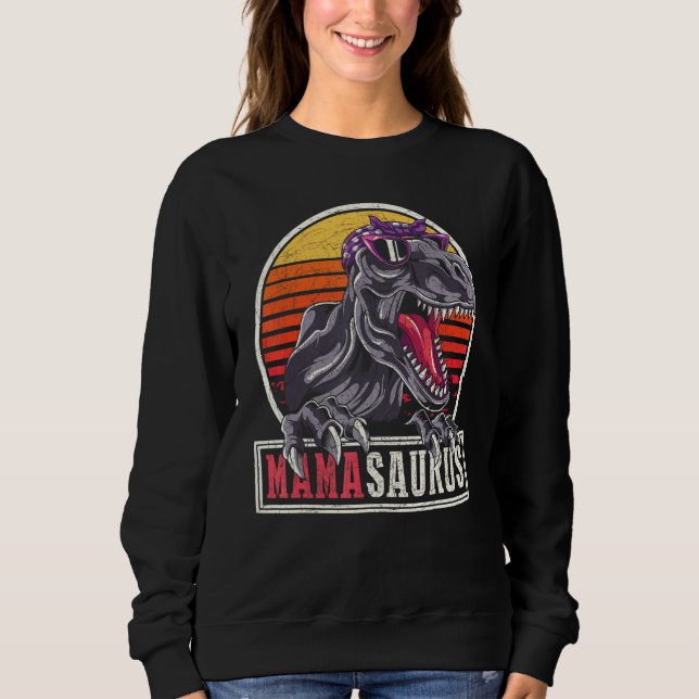 Moletom Retro Mamasaurus T Rex Dinossaur Mama Saurus Mothe (Frente)