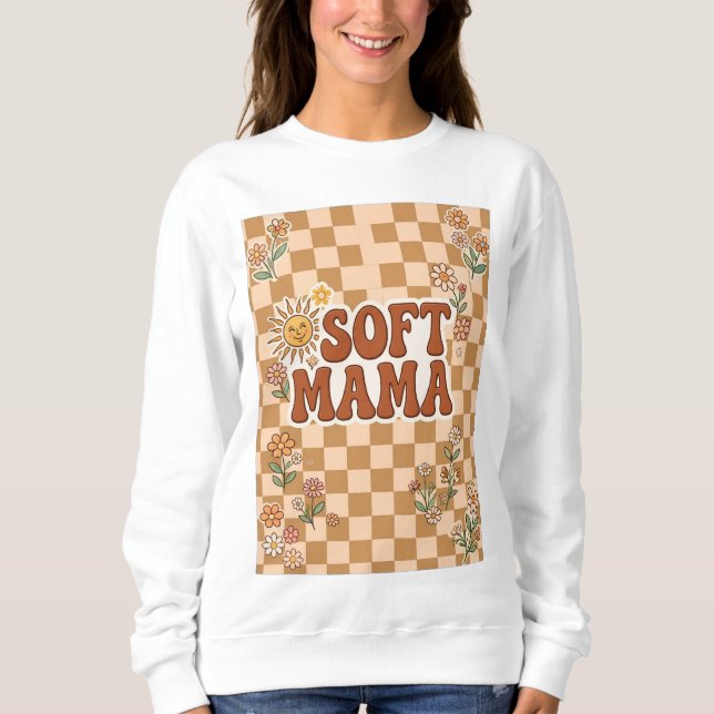 Moletom Retro Marrom Xadrez Fundo Macio PNG -  (Frente)