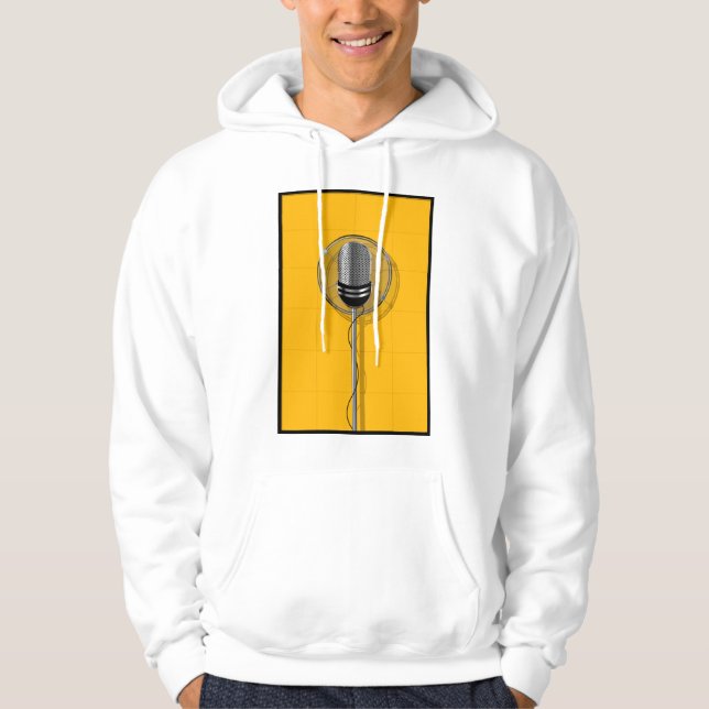 Moletom Retro Microphone on Bold Yellow (Frente)
