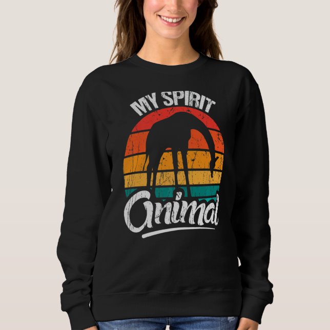Moletom Retro Minha girafa espirituosa de animais e girafa (Frente)