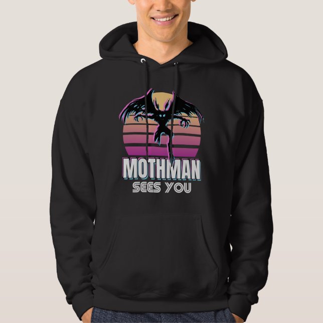 Moletom Retro Mothman Vê Seu Presente Criptid Engraçado (Frente)