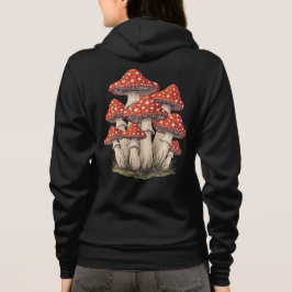 Moletom Retro Mushroom Cluster Art - Women’s Zip-Up Hoodie
