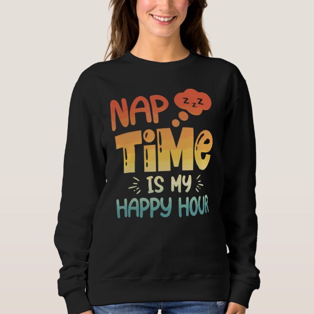 Moletom Retro Naptime É Minha Feliz Hora Dizendo (Frente)