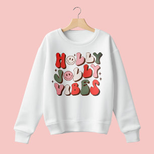 Moletom Retro Natal Holly Jolly Vibes Feriados de Trendy