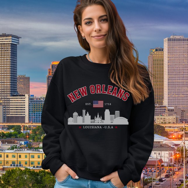 Moletom Retro New Orleans City Skyline Sweatshirt (Criador carregado)
