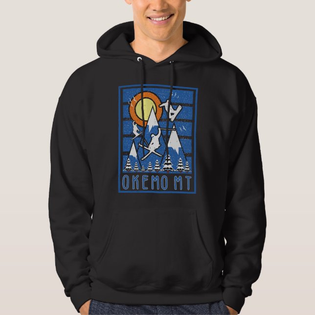 Moletom Retro Okemo Mountain Ski Sunset Hoodie (Frente)