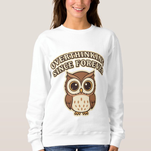 Moletom Retro Owl Overthinking Women’s Sweatshirt (Frente)