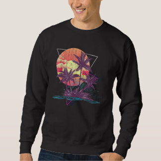 Moletom Retro Palm Trees Beach Sunset Tropical Summer