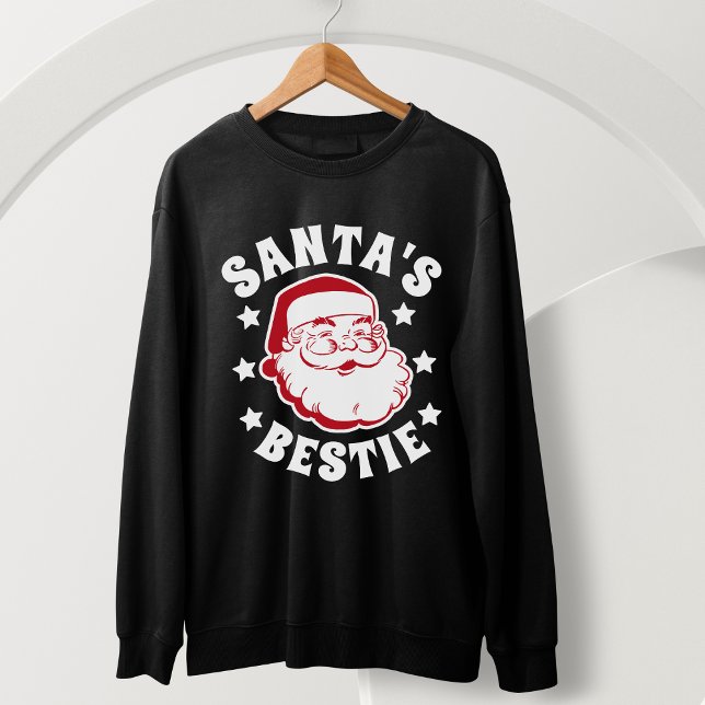 Moletom Retro Papais noeis Bestie Natal dos Homens Negros  (Criador carregado)