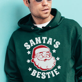Moletom Retro Papais noeis Bestie Natal dos Homens Verdes 
