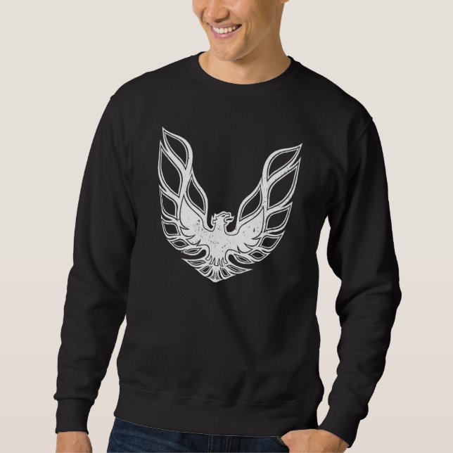 Moletom Retrô Para Homens 70s Emblema de Capô Phoenix (Frente)