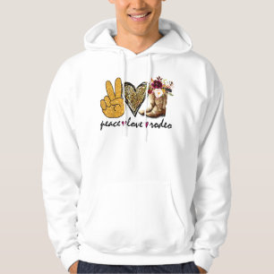 Moletom Retro Peace Love Rodeo Cowboy Boots Western Counte