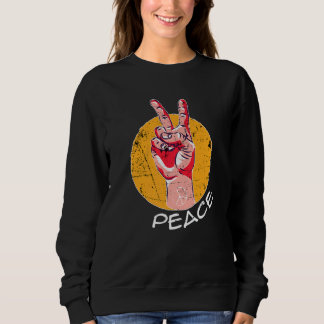 Moletom Retro Peace Vintage Passion Hand  Fingers Happines