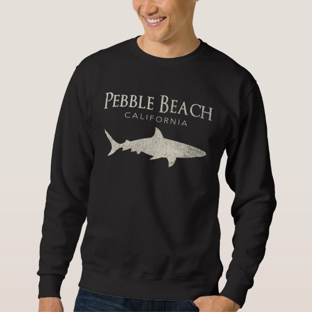 Moletom Retro Pebble Beach CA Shark (Frente)