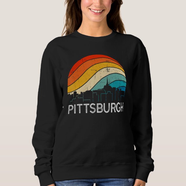 Moletom Retro Pennsylvania Pittsburgh Skyline Vintage Urba (Frente)