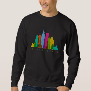 Moletom Retro Philadelphia Skyline Colorful Philly
