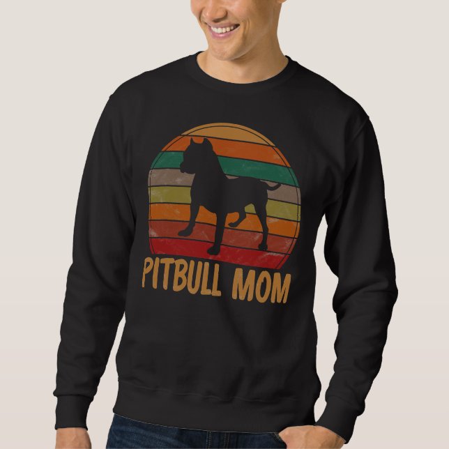 Moletom Retro Pitbull Mãe Cachorro Pet Mãe Pet Mãe Pit Mãe (Frente)