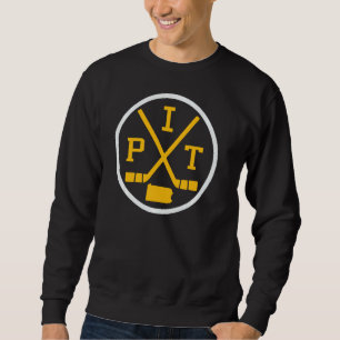 Moletom Retro Pittsburgh Hockey Emblem Vintage Pit Pullove